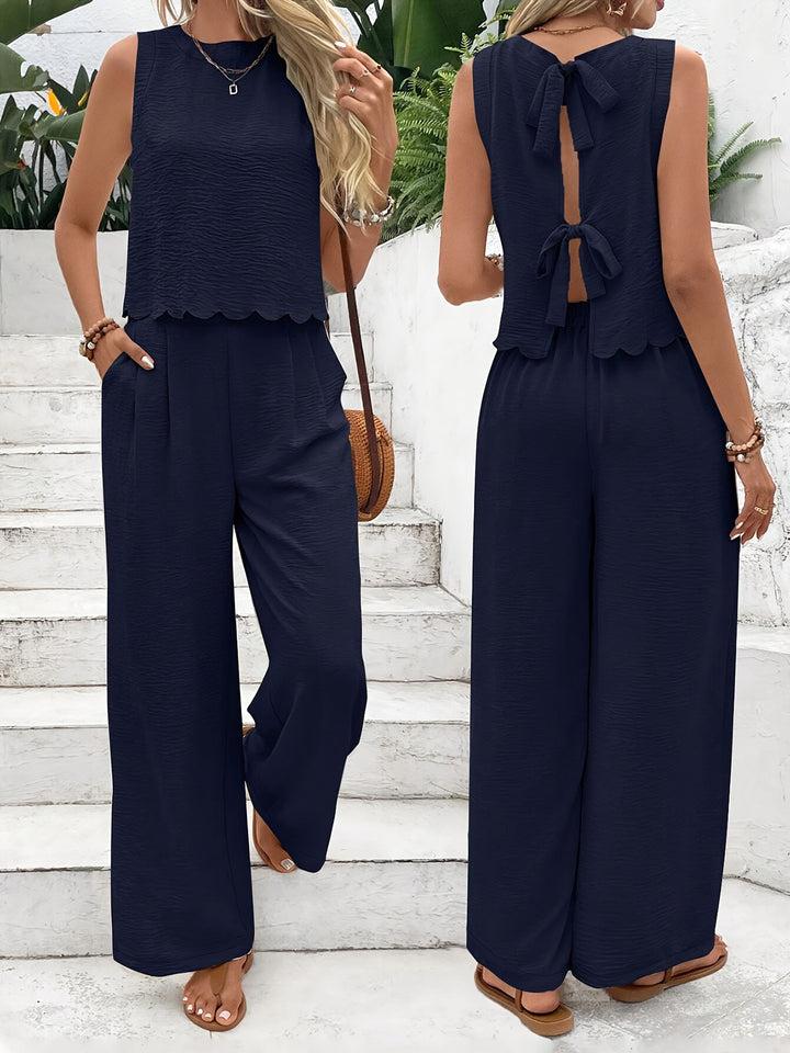 Damer Lätt Jumpsuit med elegant ryggutskärning och vida ben Mirla-Eva Jonsson