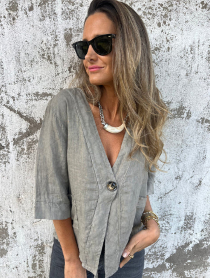 Damer Lätt Kaftan-blus med uppvikbara ärmar Mirla-Eva Jonsson