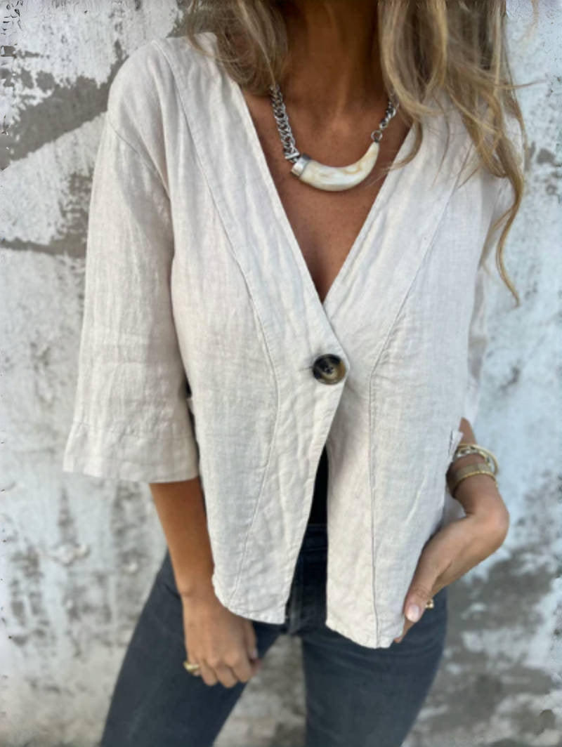 Damer Lätt Kaftan-blus med uppvikbara ärmar Mirla-Eva Jonsson