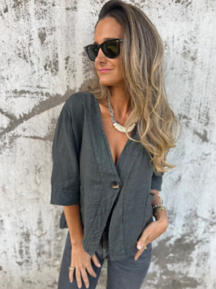 Damer Lätt Kaftan-blus med uppvikbara ärmar Mirla-Eva Jonsson