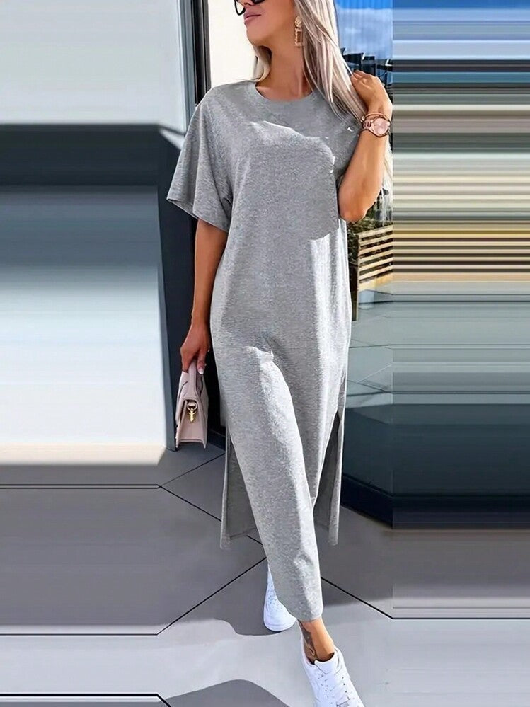 Damer Lätt Maxiklänning med sidoklyftor och Oversize-design Eva Jonsson-Eva Jonsson