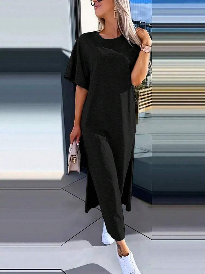 Damer Lätt Maxiklänning med sidoklyftor och Oversize-design Eva Jonsson-Eva Jonsson