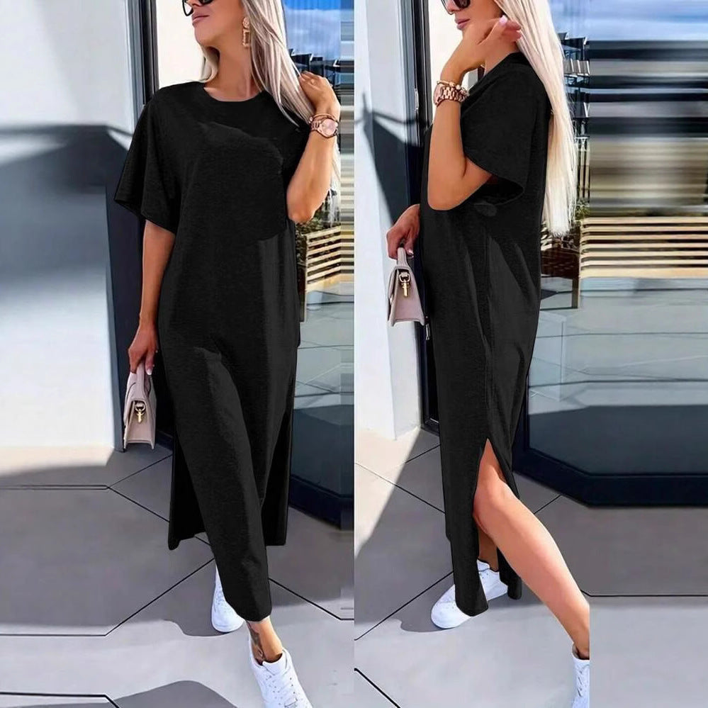 Damer Lätt Maxiklänning med sidoklyftor och Oversize-design Eva Jonsson-Eva Jonsson