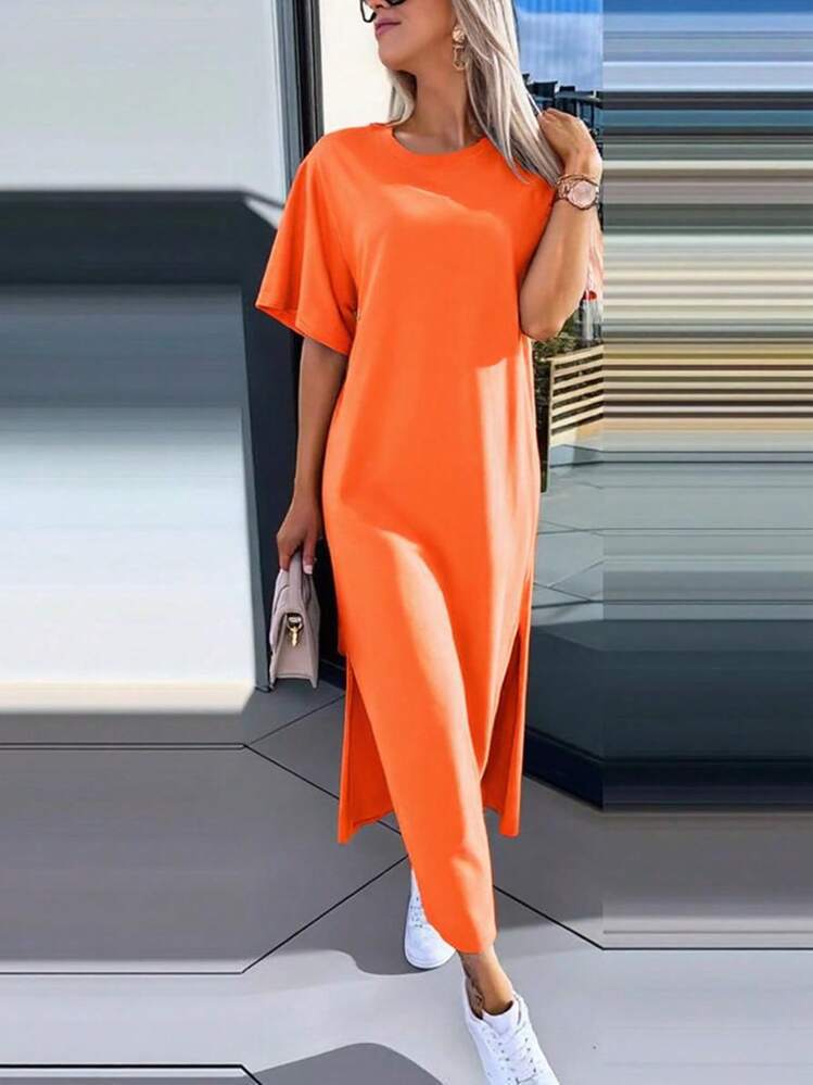 Damer Lätt Maxiklänning med sidoklyftor och Oversize-design Eva Jonsson-Eva Jonsson