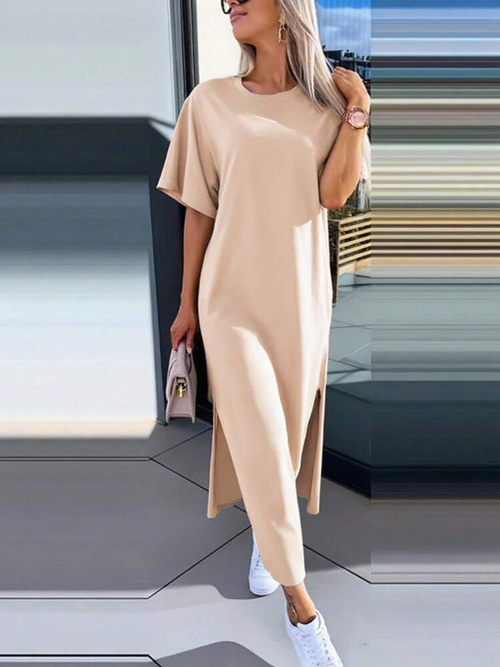 Damer Lätt Maxiklänning med sidoklyftor och Oversize-design Eva Jonsson-Eva Jonsson