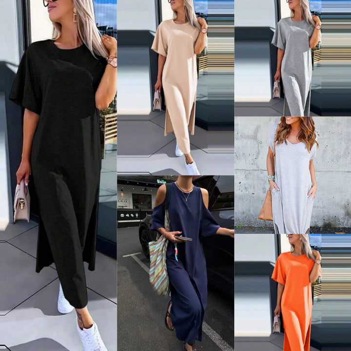 Damer Lätt Maxiklänning med sidoklyftor och Oversize-design Eva Jonsson-Eva Jonsson