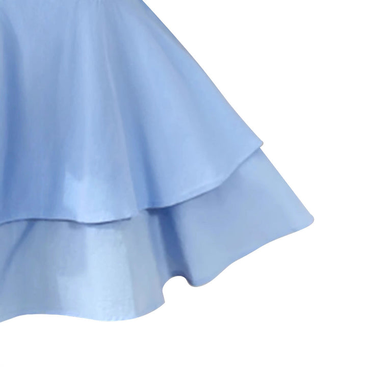 Damer Lätt Miniklänning med Offshoulder Design och Raffinerad Volang Mirla-Eva Jonsson
