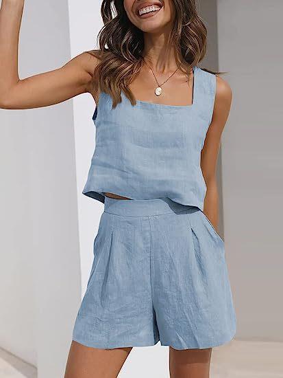 Damer Lätt Sommarblus och Shorts Set Mirla-Eva Jonsson