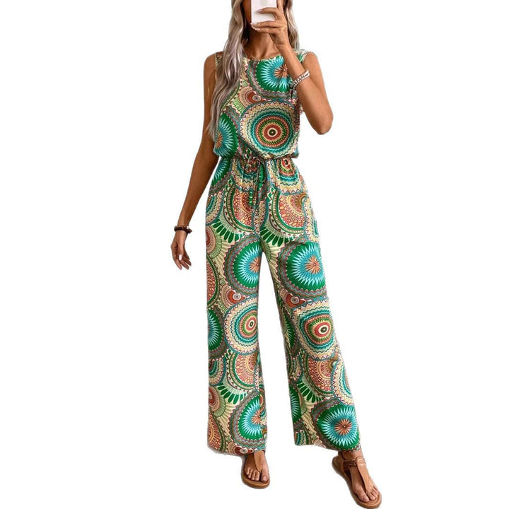 Damer Lätt jumpsuit med iögonfallande mönsterdetalj och elastisk midja Mirla-Eva Jonsson