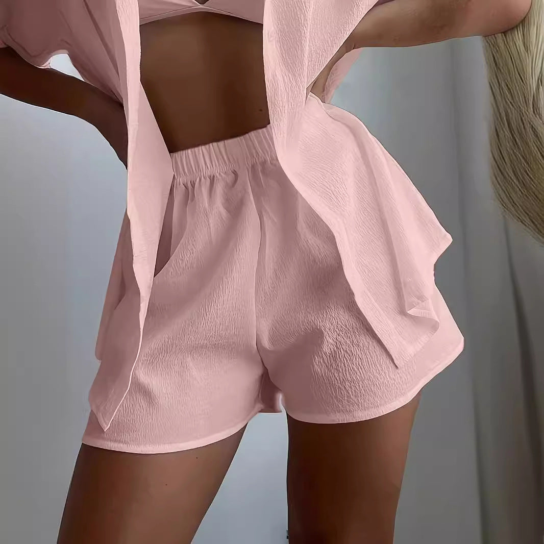 Damer Lätt kortärmad skjorta med strukturerad design Eva Jonsson-Eva Jonsson