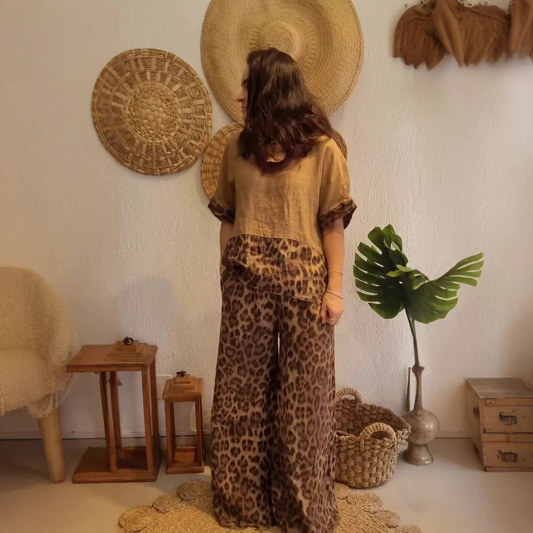 Damer Lätt och avslappnad sommaroutfit med leopardmönster Mirla-Eva Jonsson