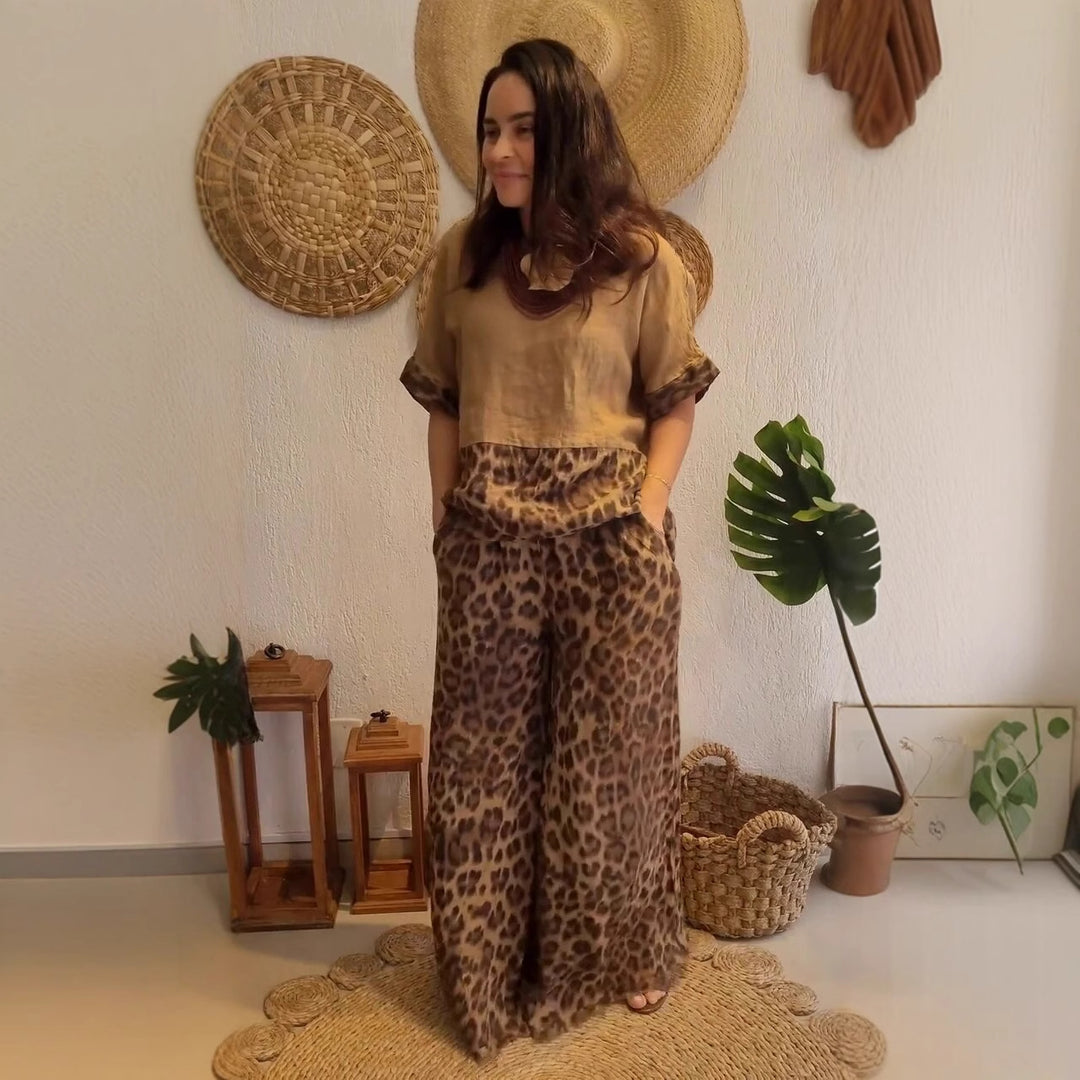 Damer Lätt och avslappnad sommaroutfit med leopardmönster Mirla-Eva Jonsson