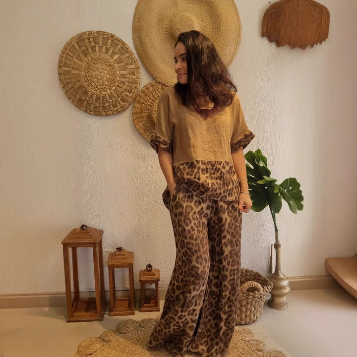 Damer Lätt och avslappnad sommaroutfit med leopardmönster Mirla-Eva Jonsson