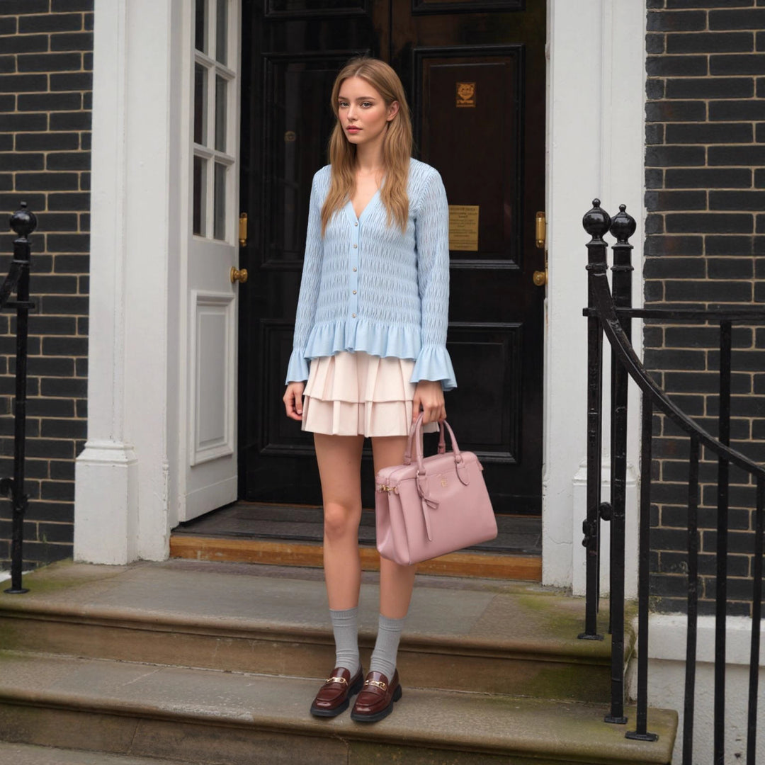 Damer Lätt och elegant kofta med volangkant Mirla-Eva Jonsson