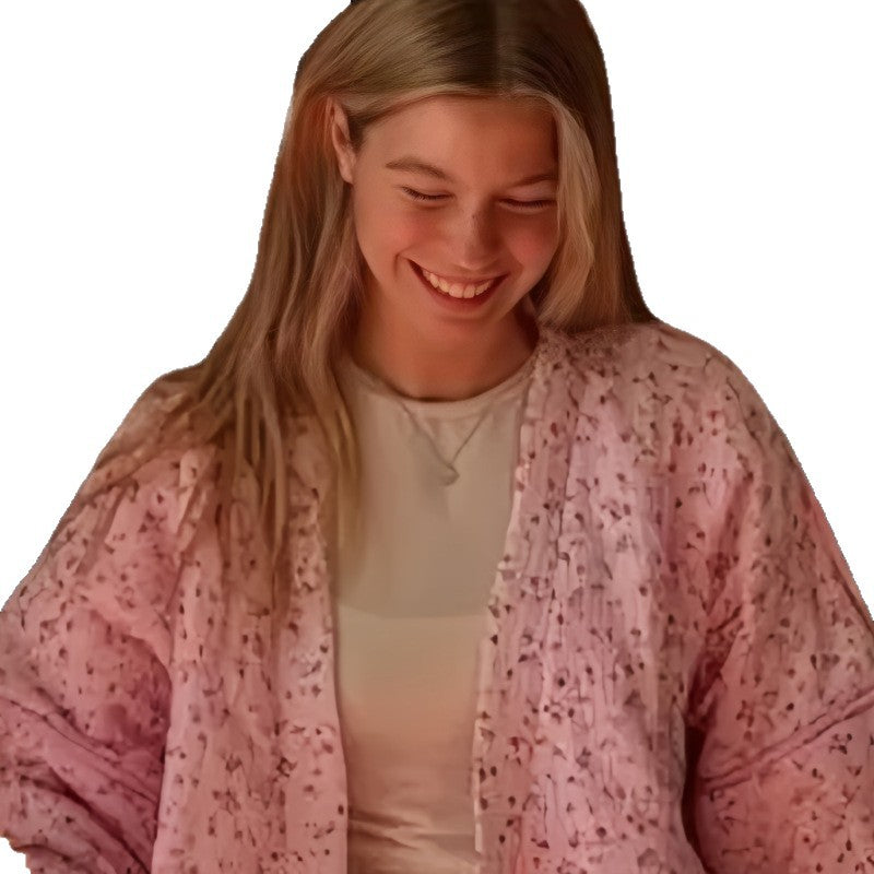 Damer Lätt övergångjacka med blommönster och voluminösa ärmar Eva Jonsson-Eva Jonsson