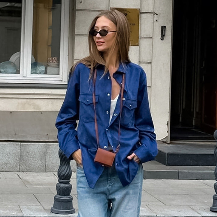 Damer Lätt oversize skjortjacka med fickor och mode detaljer Mirla-Eva Jonsson