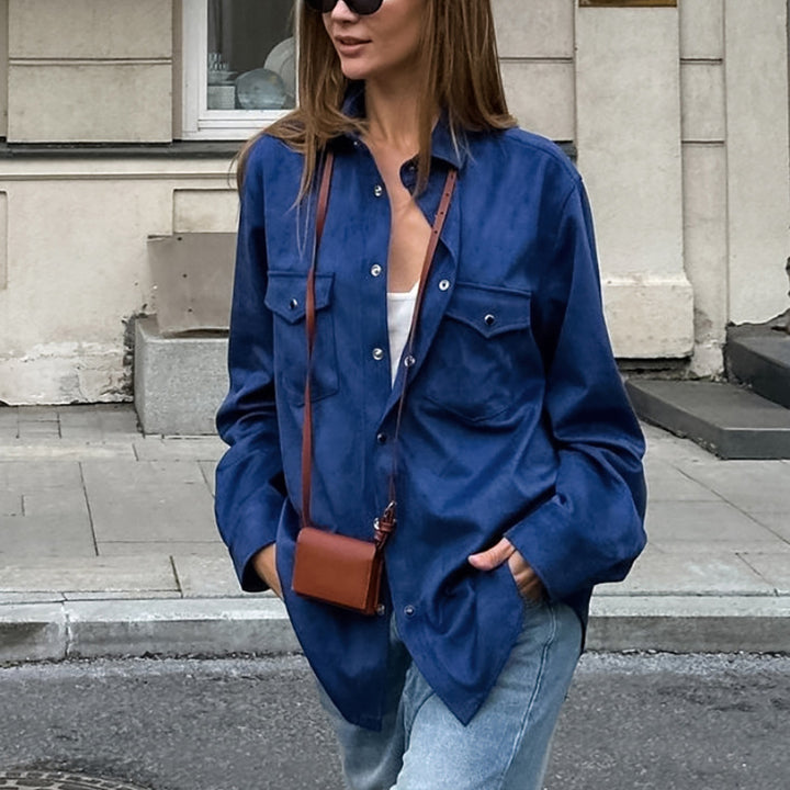 Damer Lätt oversize skjortjacka med fickor och mode detaljer Mirla-Eva Jonsson