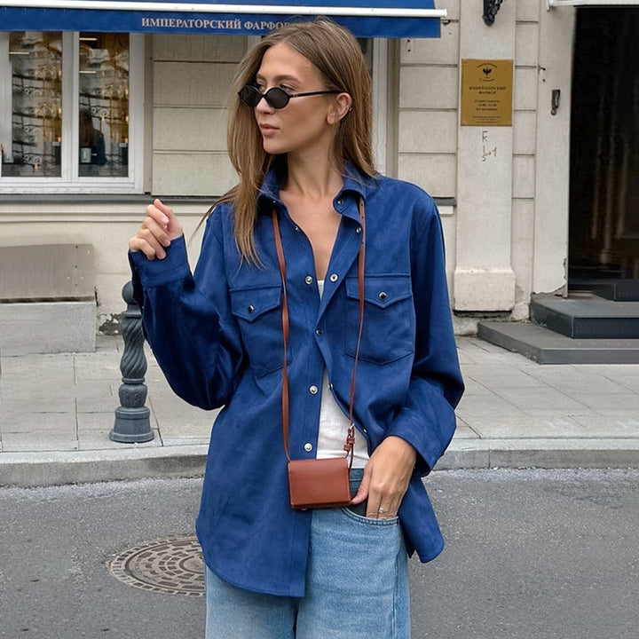 Damer Lätt oversize skjortjacka med fickor och mode detaljer Mirla-Eva Jonsson