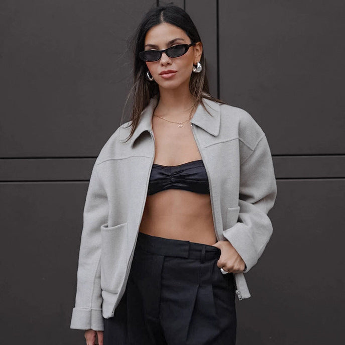 Damer Lätt oversized jacka med praktiska fickor och elegant krage Mirla-Eva Jonsson
