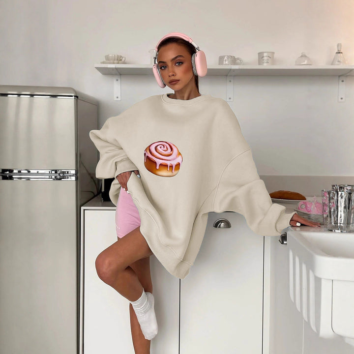Damer Lätt oversized sweatshirt med lekfullt tryck Mirla-Eva Jonsson