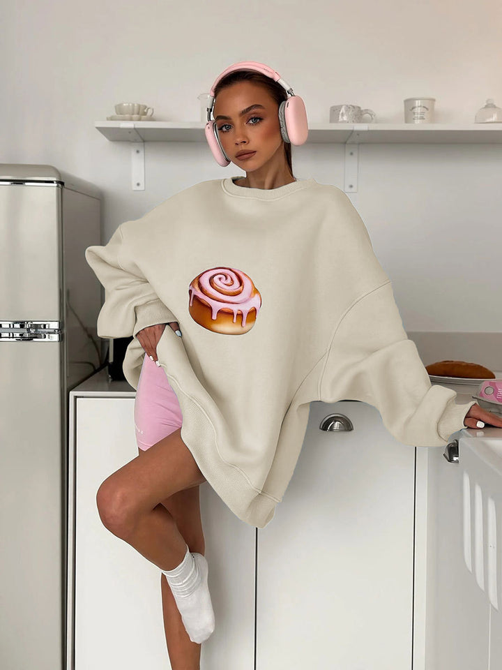 Damer Lätt oversized sweatshirt med lekfullt tryck Mirla-Eva Jonsson