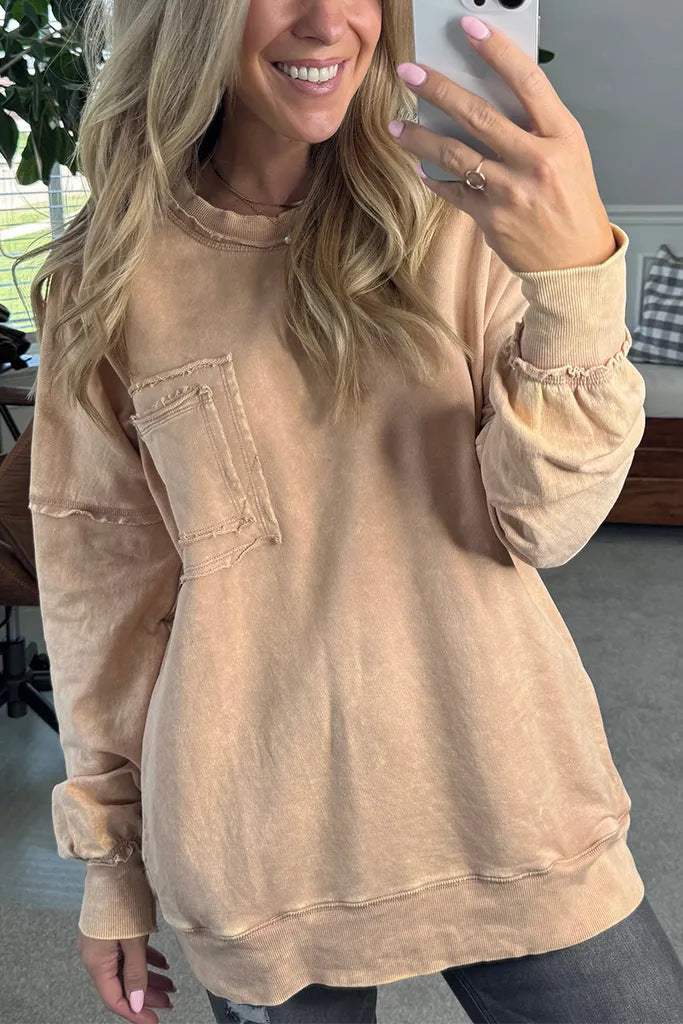 Damer Lätt oversized sweatshirt med volangdetaljer Mirla-Eva Jonsson