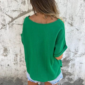 Damer Lätt oversized t-shirt med uppkavlade ärmar Mirla-Eva Jonsson
