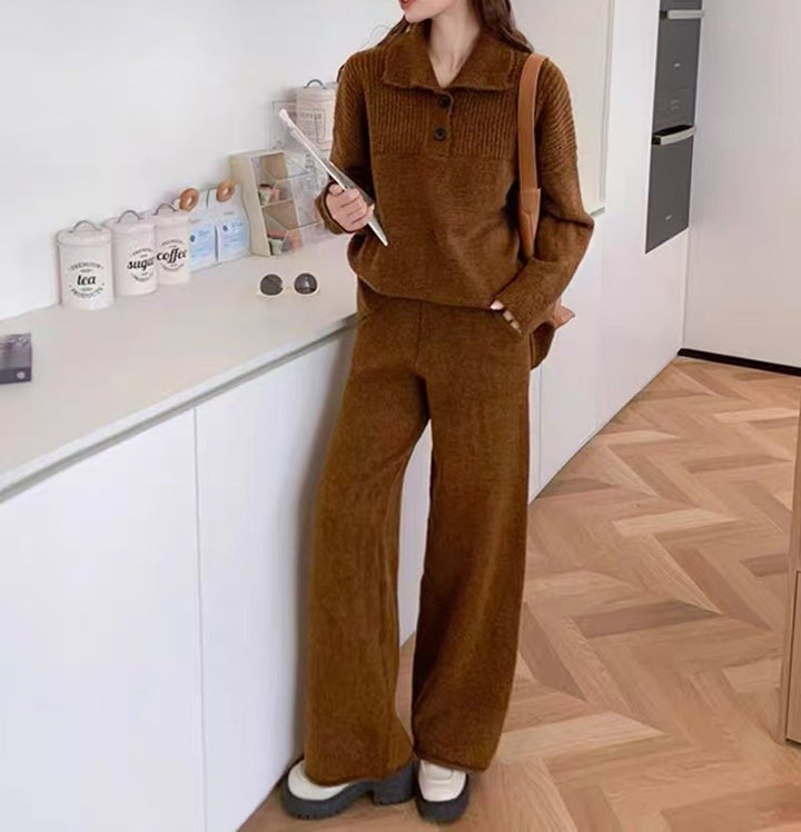 Damer Lätt stickad jumpsuit med hög krage och rymlig silhuett Mirla-Eva Jonsson