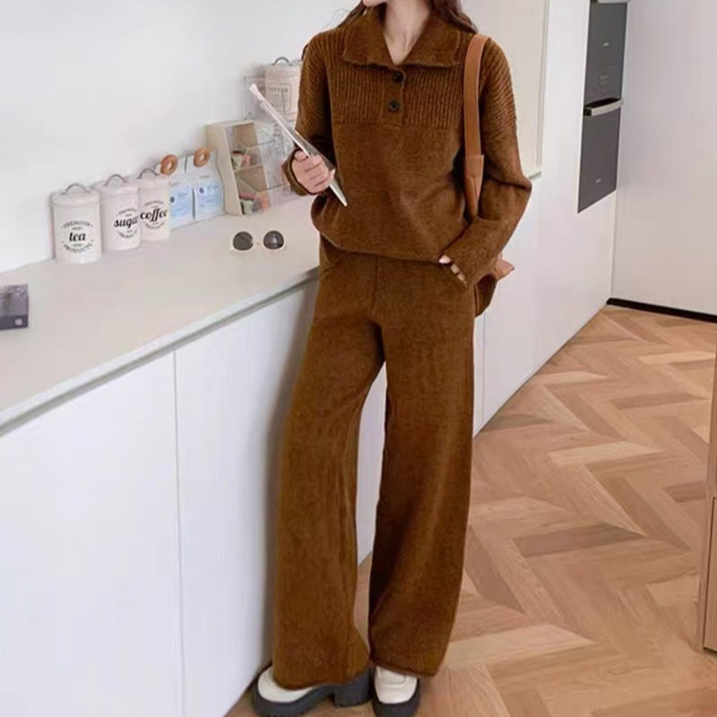 Damer Lätt stickad jumpsuit med hög krage och rymlig silhuett Mirla-Eva Jonsson