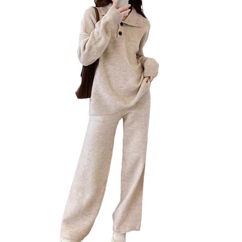 Damer Lätt stickad jumpsuit med hög krage och rymlig silhuett Mirla-Eva Jonsson