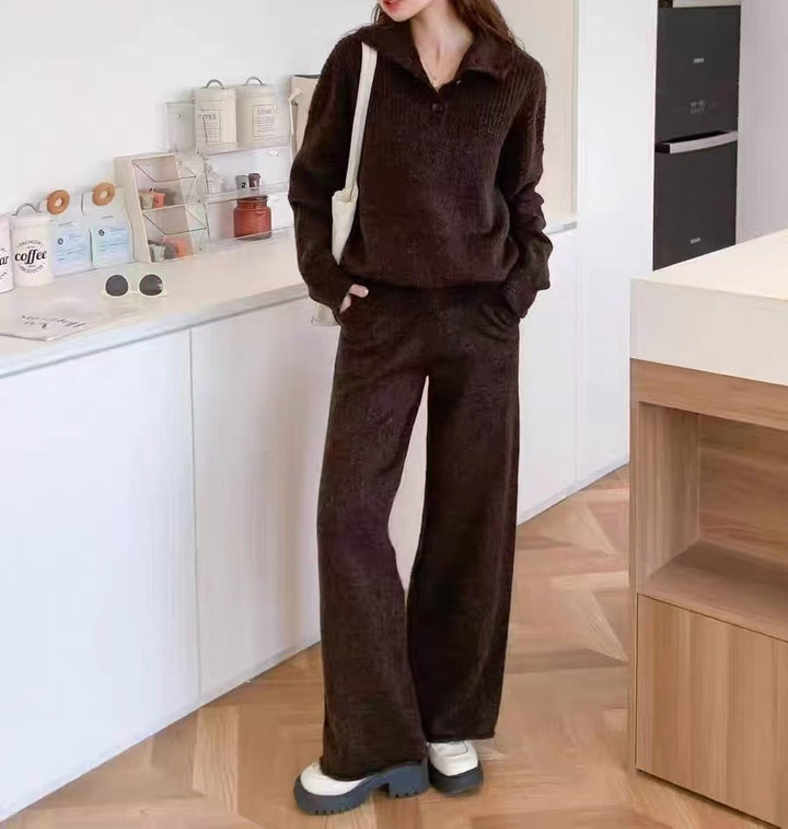 Damer Lätt stickad jumpsuit med hög krage och rymlig silhuett Mirla-Eva Jonsson