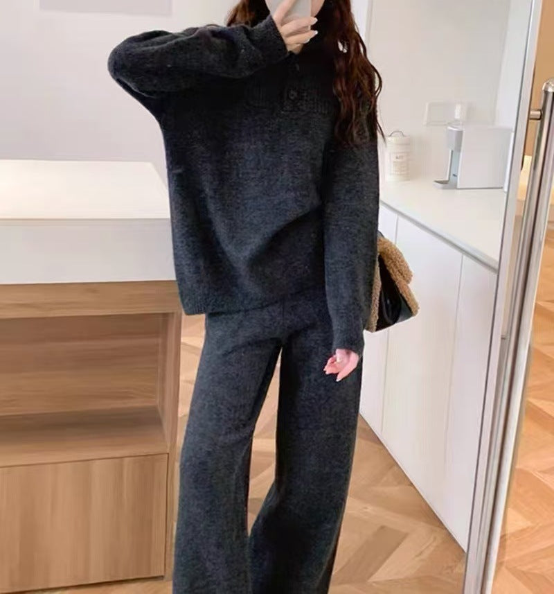Damer Lätt stickad jumpsuit med hög krage och rymlig silhuett Mirla-Eva Jonsson