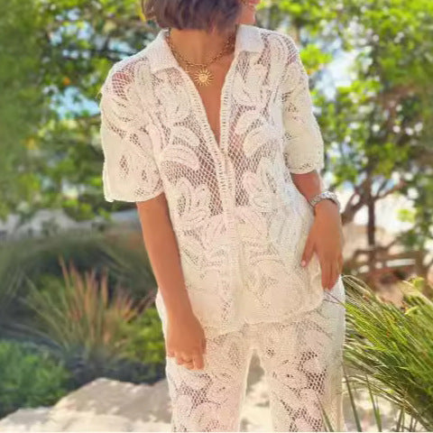 Damer Lätt strandoutfit med luftdesign i virkat Eva Jonsson-Eva Jonsson