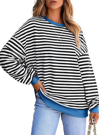Damer Lätt sweatshirt med breda ränder Mirla-Eva Jonsson