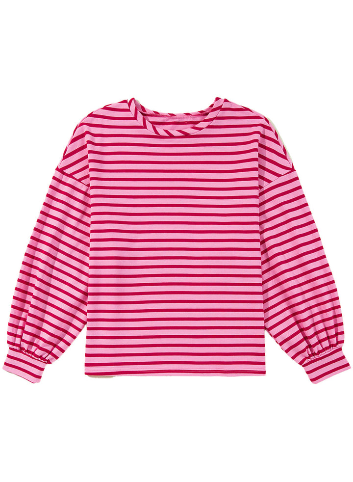 Damer Lätt sweatshirt med brett skurna ärmar och moderna ränder Mirla-Eva Jonsson