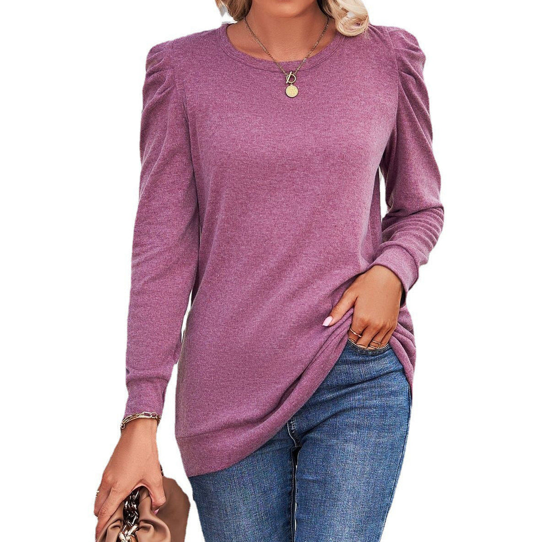 Damer Lätt sweatshirt med puffärmar och asymmetrisk fåll Mirla-Eva Jonsson