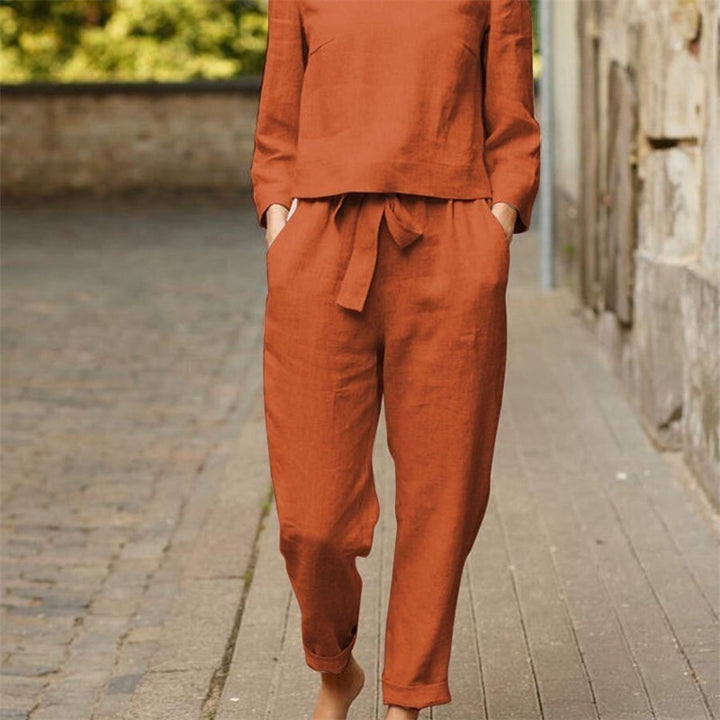 Damer Lätt tvådelad linne-outfit med bred midja Mirla-Eva Jonsson