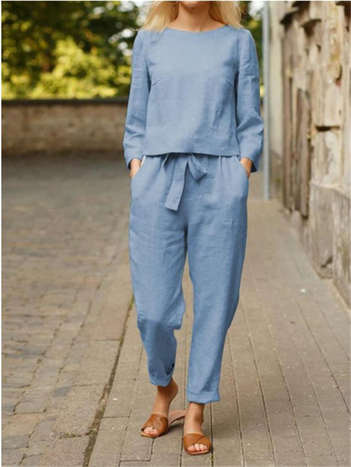 Damer Lätt tvådelad linne-outfit med bred midja Mirla-Eva Jonsson
