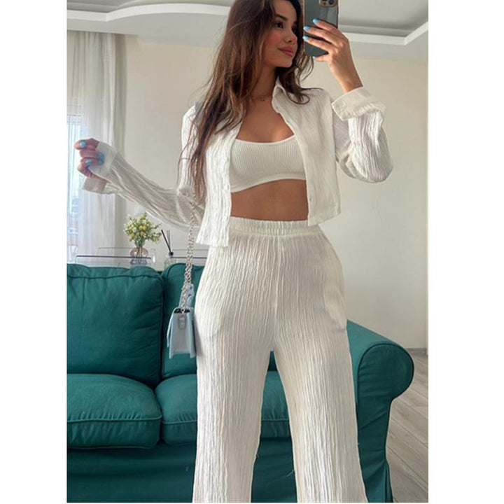 Damer Lätt tvådelat set med lätt randig design Mirla-Eva Jonsson