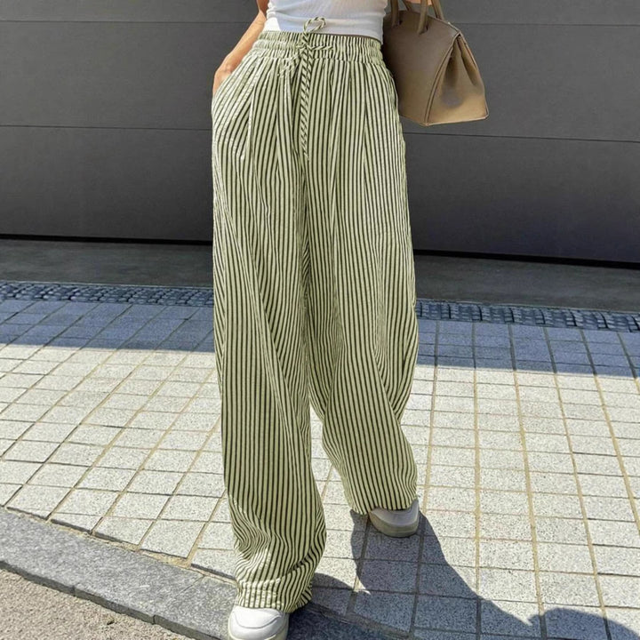 Damer Lätta Höga Bärda Harembyxor med Stripes Mirla-Eva Jonsson