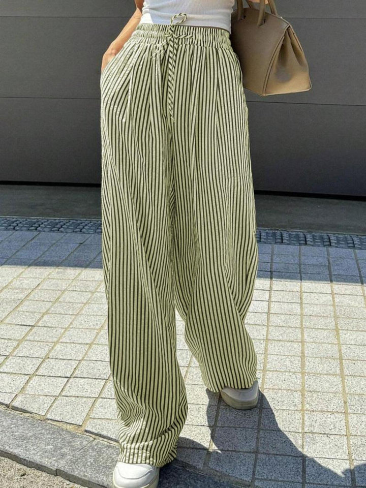 Damer Lätta Höga Bärda Harembyxor med Stripes Mirla-Eva Jonsson