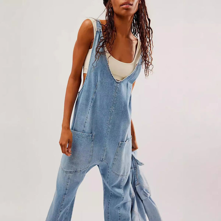 Damer Lättsam Denim-Overall med stora fickor Eva Jonsson-Eva Jonsson
