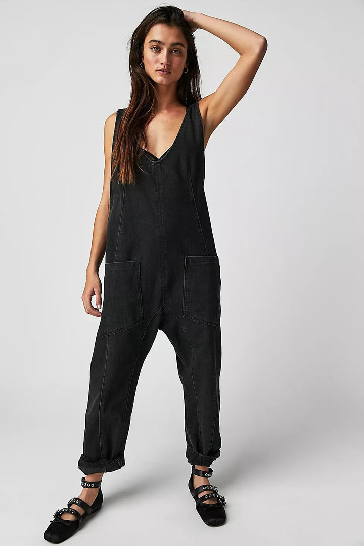 Damer Lättsam Denim-Overall med stora fickor Eva Jonsson-Eva Jonsson