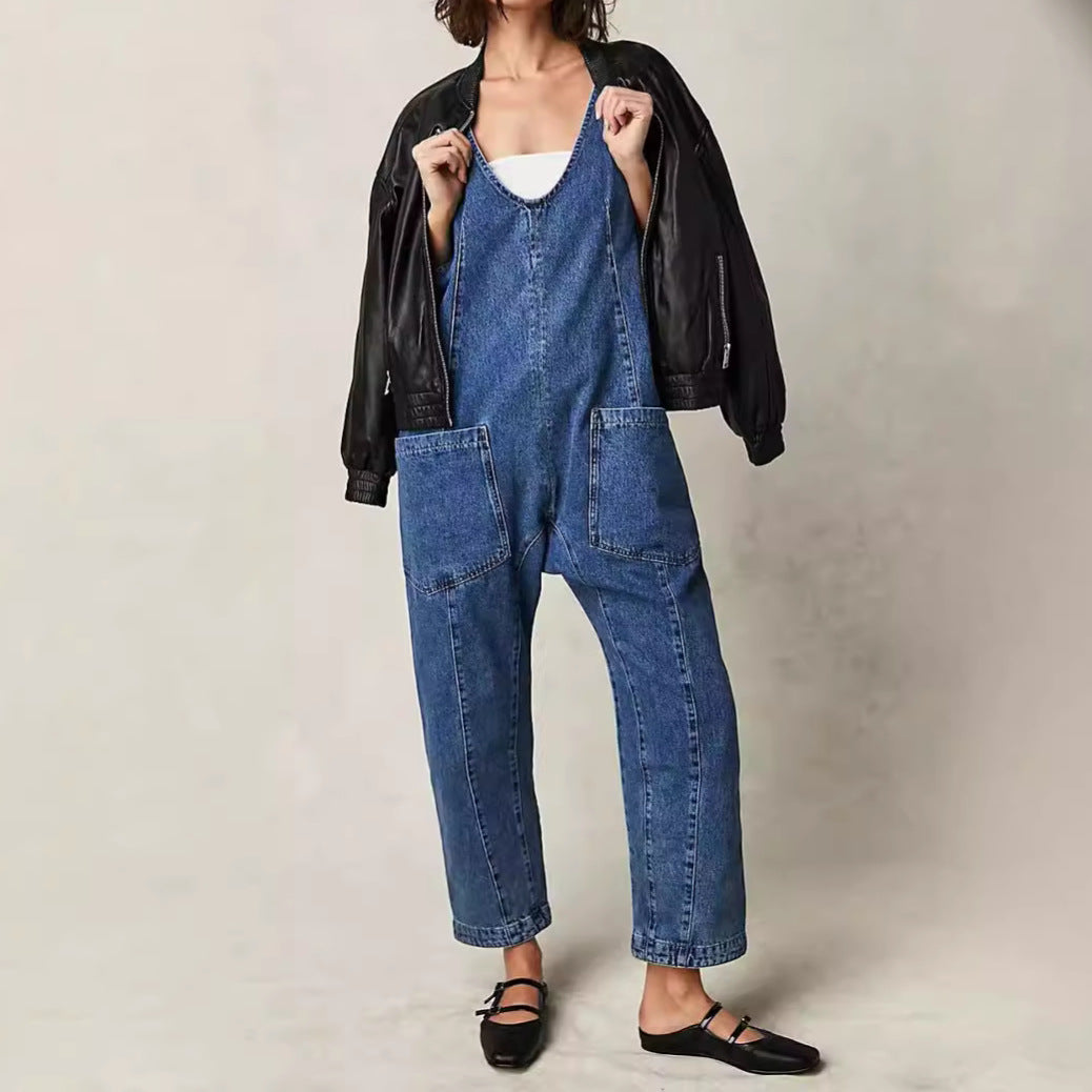 Damer Lättsam Denim-Overall med stora fickor Eva Jonsson-Eva Jonsson