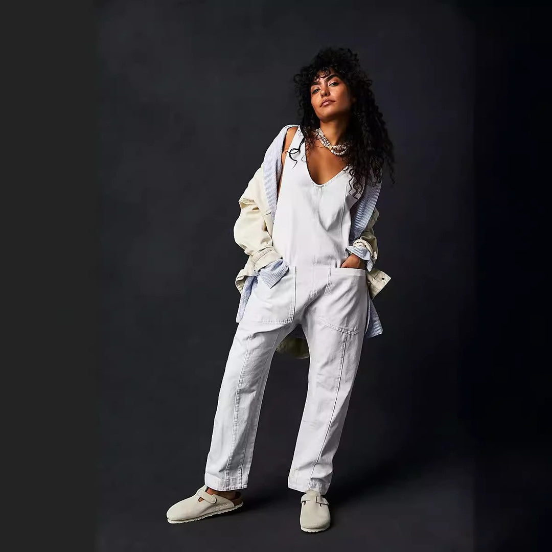Damer Lättsam Denim-Overall med stora fickor Mirla-Eva Jonsson