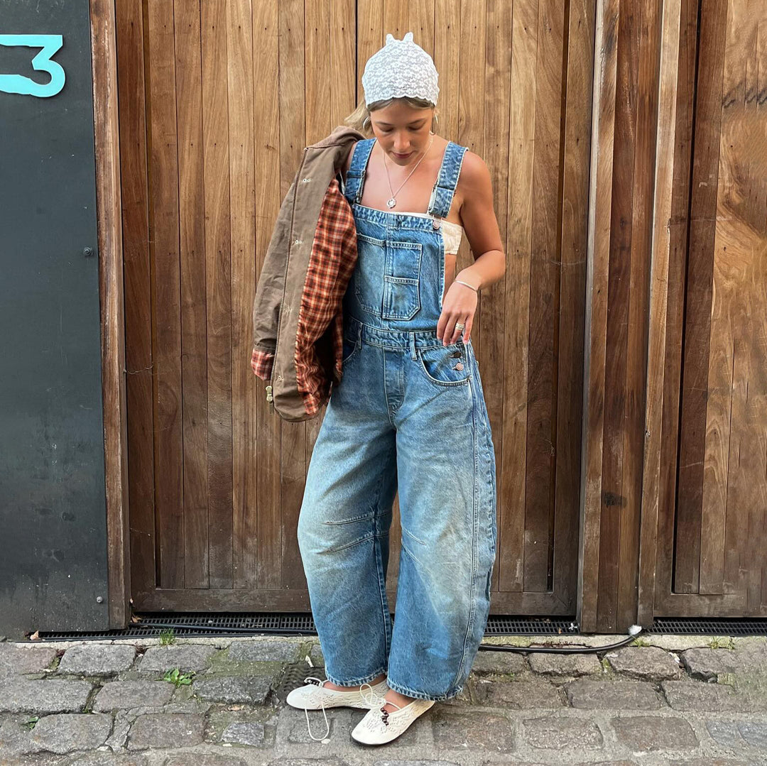 Damer Lättsam Jeans Hängselbyxa Mirla-Eva Jonsson