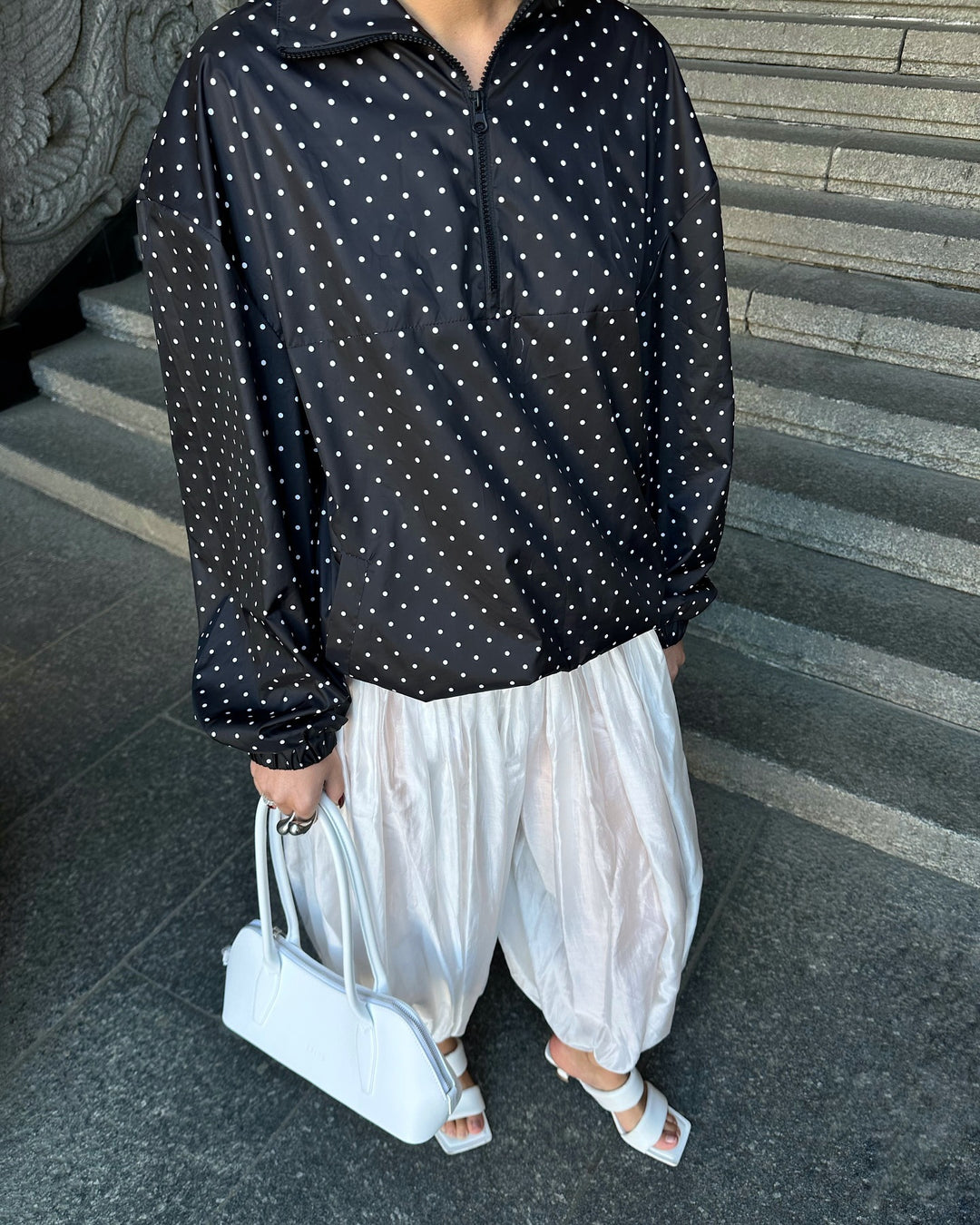 Damer Lättsam Polka Dots Övergångsjacka med Dragkedja Mirla-Eva Jonsson