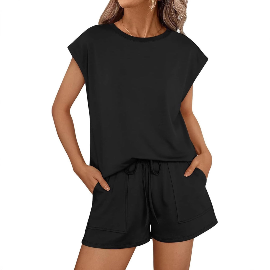Damer Lättsam Sommar-set Bestående av Topp och Shorts med Dragsko Mirla-Eva Jonsson