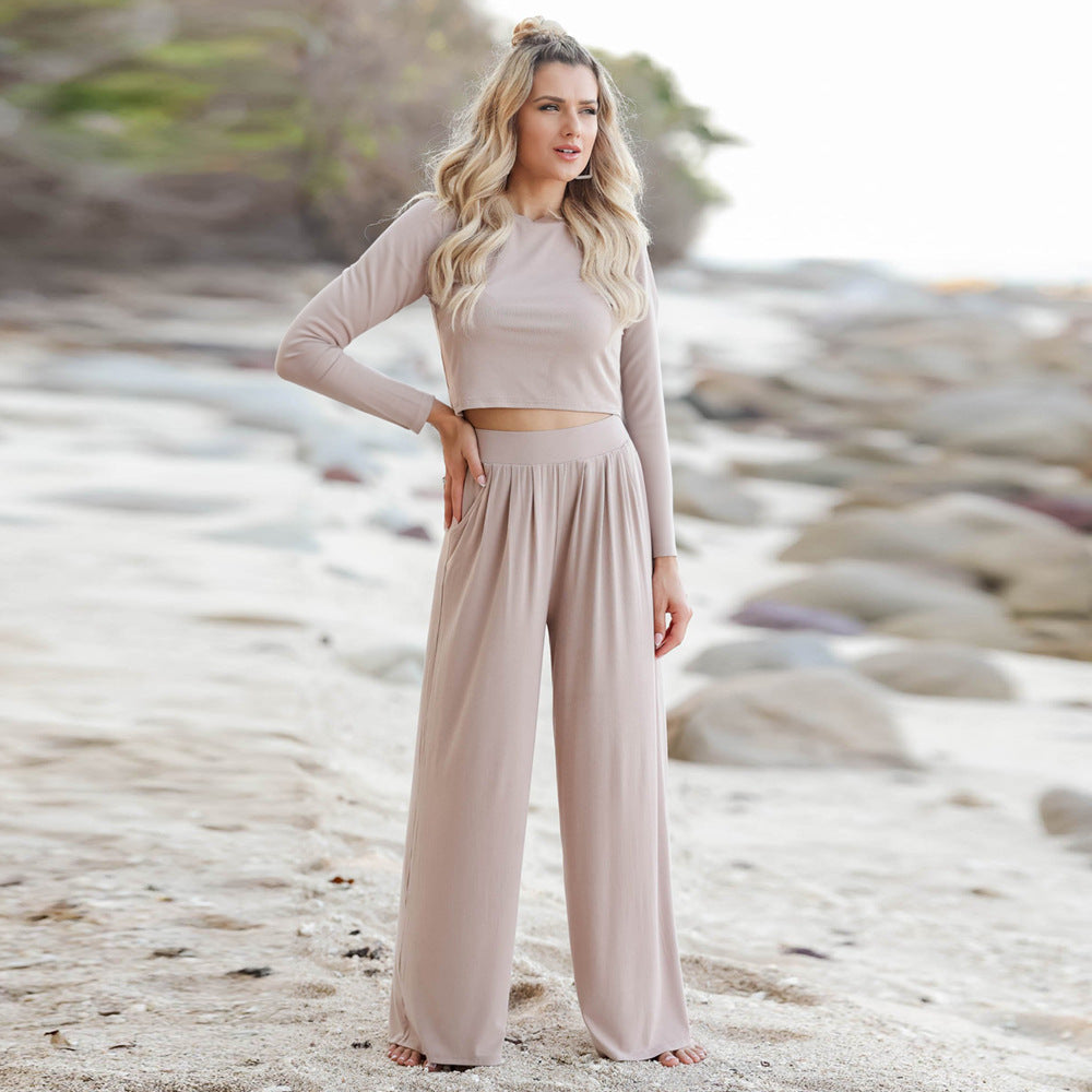 Damer Lättsam Wide-Leg Jumpsuit med långa ärmar och praktiska fickor Eva Jonsson-Eva Jonsson