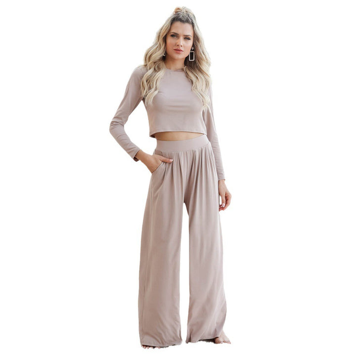 Damer Lättsam Wide-Leg Jumpsuit med långa ärmar och praktiska fickor Eva Jonsson-Eva Jonsson
